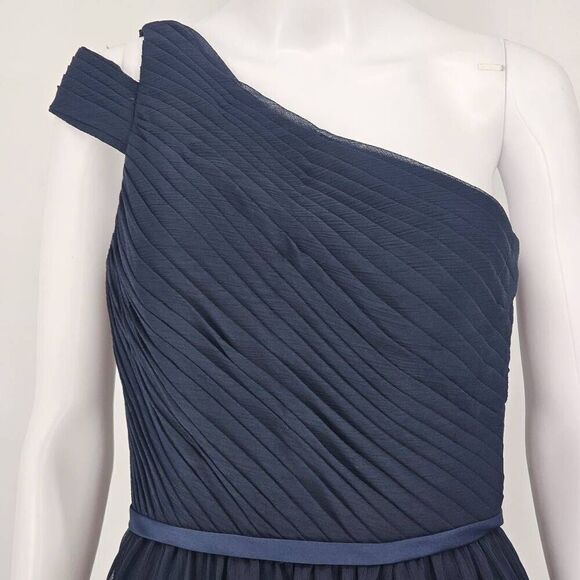 Vintage Angelina Faccenda One-Shoulder Maxi Dress Navy 8 - Picture 4 of 8